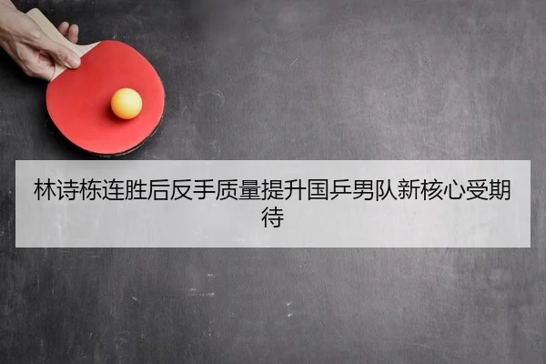林诗栋连胜后反手质量提升国乒男队新核心受期待